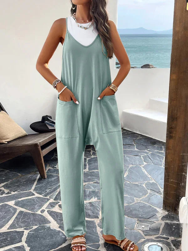 Jessica Women Casual Solid Color Slim Fit Jumpsuits