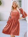 Olivia High Waisted Loose Long Sleeved A Hem Dress