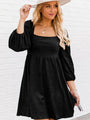 Olivia High Waisted Loose Long Sleeved A Hem Dress