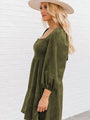 Olivia High Waisted Loose Long Sleeved A Hem Dress