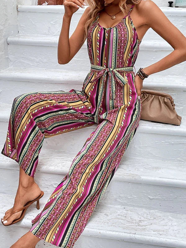 Susana Women Elegant Holiday Bohemian Suspender Jumpsuits