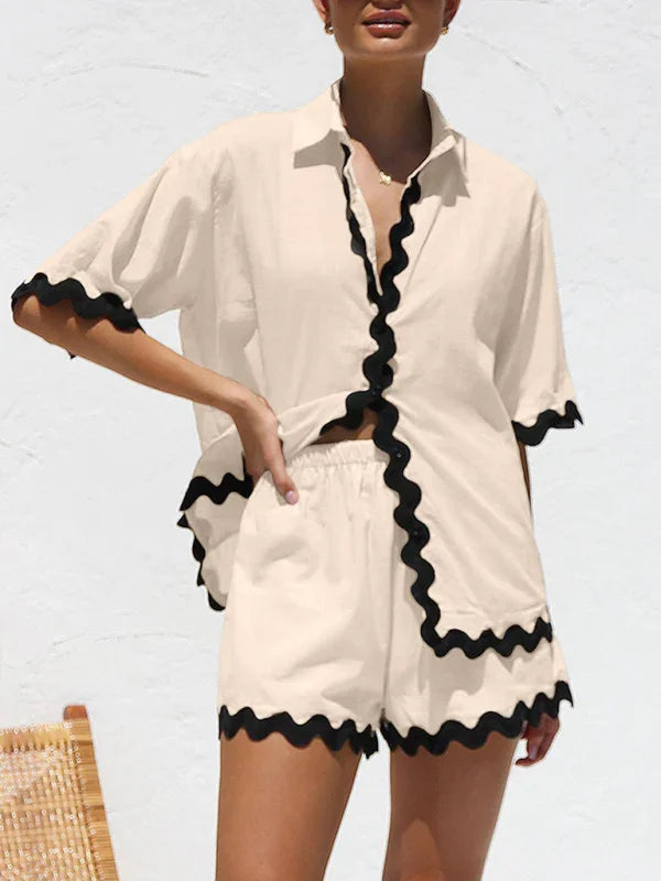 Elizabeth Women's new simple and fashionable Two pieces sets