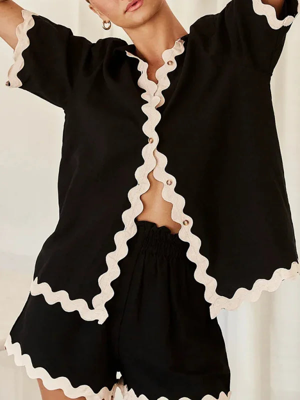 Elizabeth Women's new simple and fashionable Two pieces sets