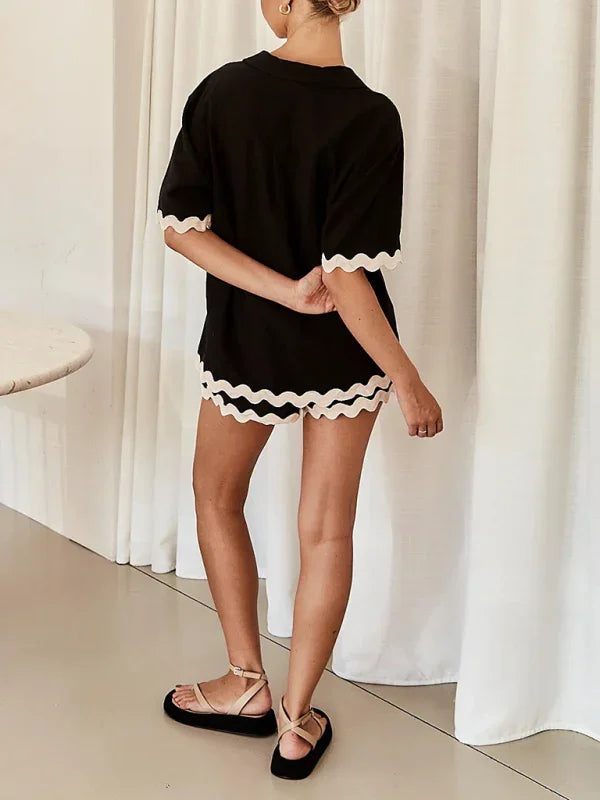 Elizabeth Women's new simple and fashionable Two pieces sets