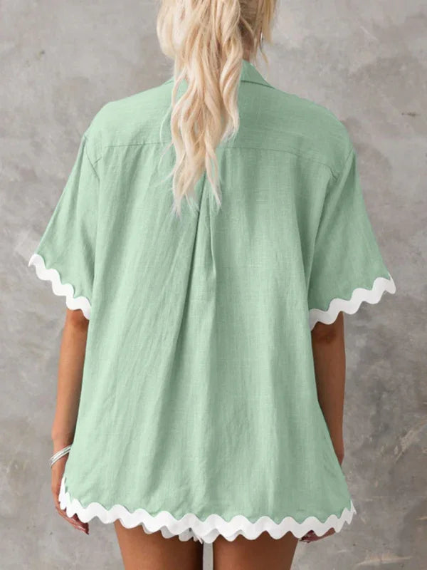 Elizabeth Women's new simple and fashionable Two pieces sets