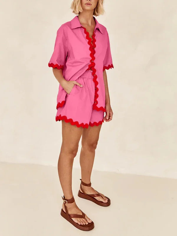 Elizabeth Women's new simple and fashionable Two pieces sets