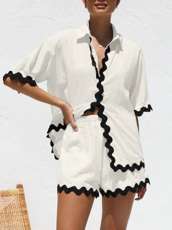 Elizabeth Women's new simple and fashionable Two pieces sets