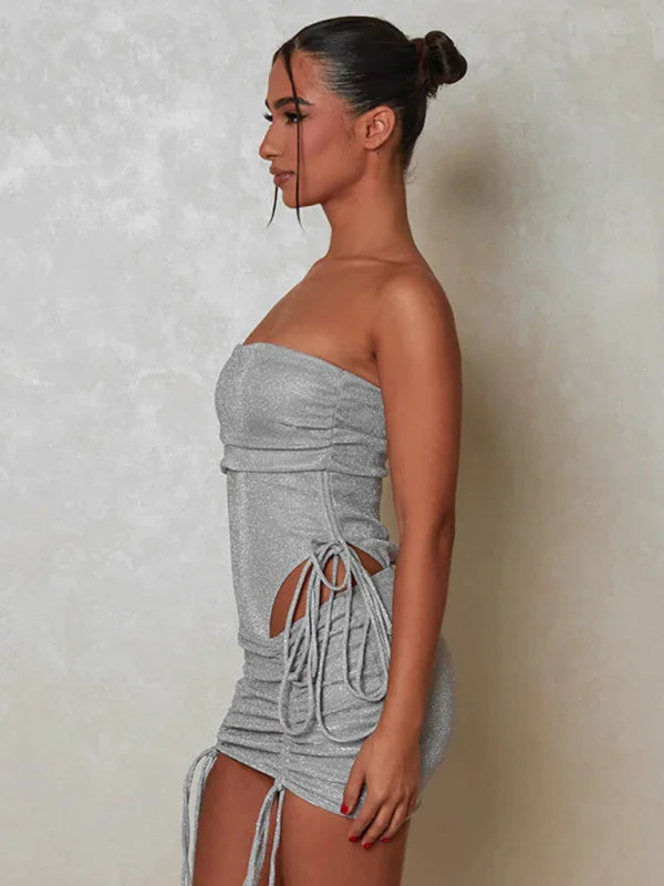 Olivia Sexy hip-hugging rawstring lace-up Two PieceS Sets