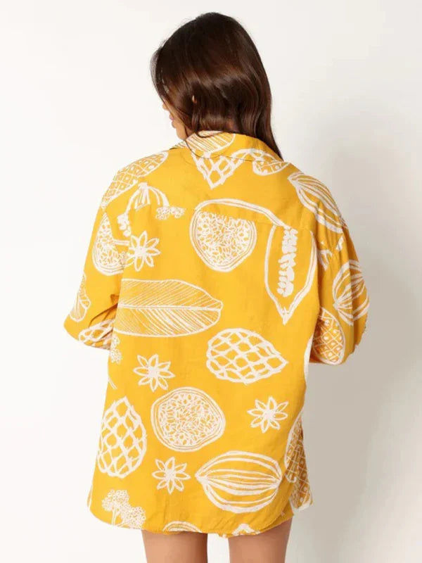 Emma Women's New Casual Premium Fruit Print Two Pieces sets