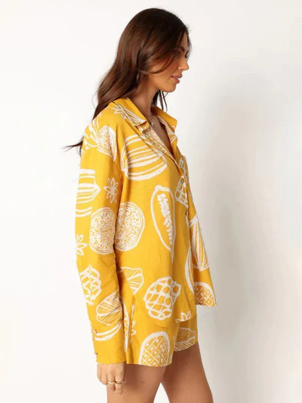 Emma Women's New Casual Premium Fruit Print Two Pieces sets