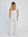 Luara strapped waist solid color V-neck sleeveless wide-leg jumpsuits