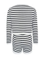 Mia Women's striped simple cardigan Two Pieces Sets