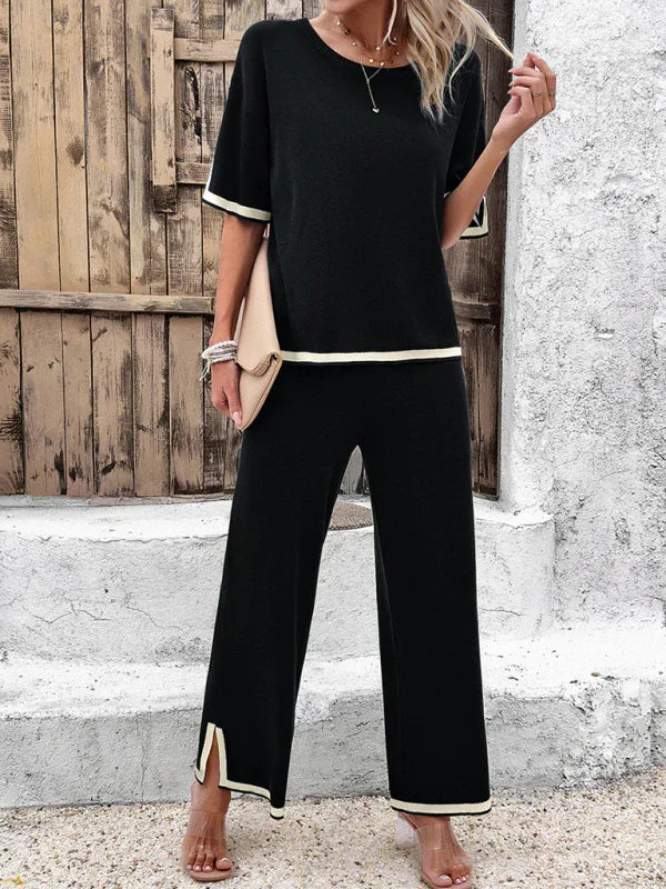 Isabella Women's casual color trousers Two Pieces Sets