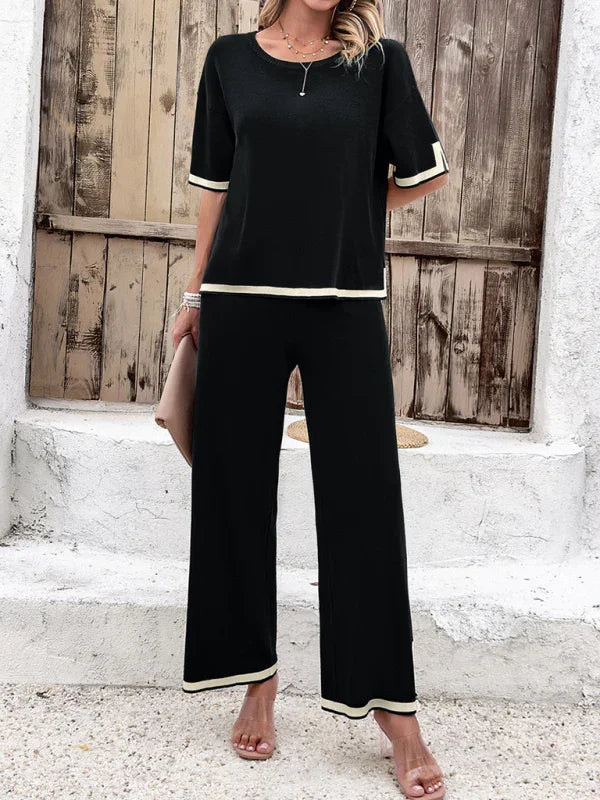 Isabella Women's casual color trousers Two Pieces Sets