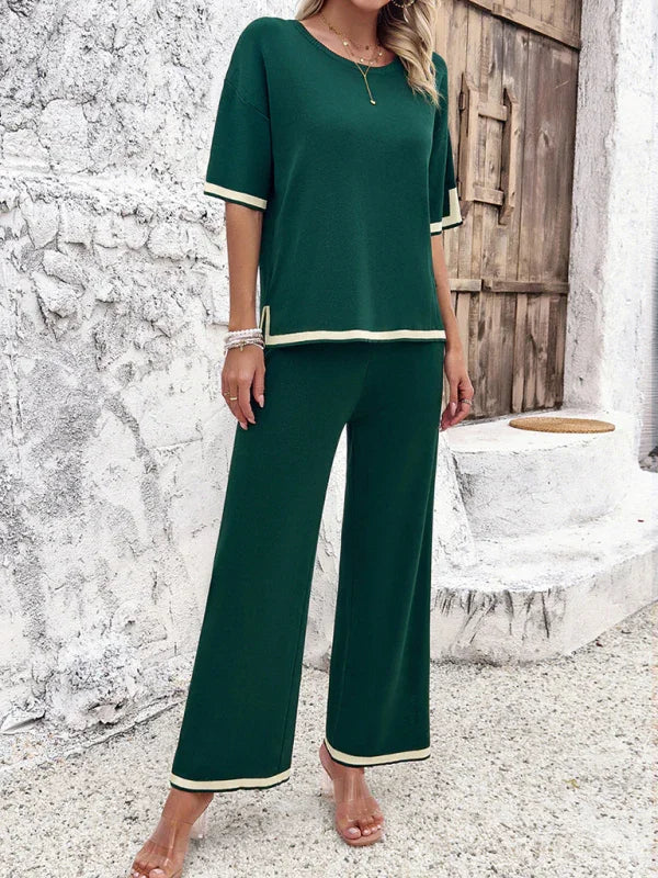 Isabella Women's casual color trousers Two Pieces Sets