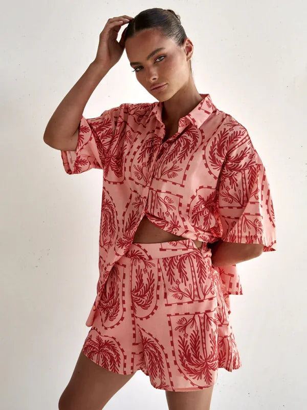 Ava New resort style fashionable printed Two pieces sets