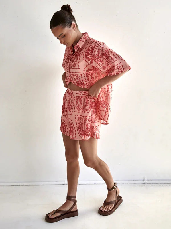 Ava New resort style fashionable printed Two pieces sets