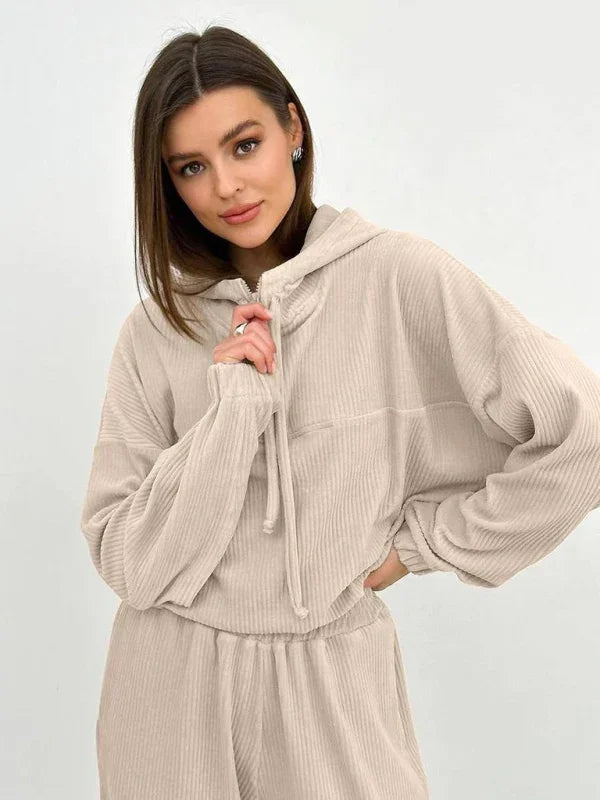 Ava New long sleeve zipper women's Two Pieces Sets