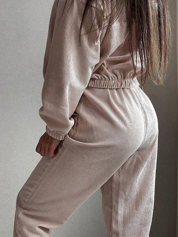 Ava New long sleeve zipper women's Two Pieces Sets