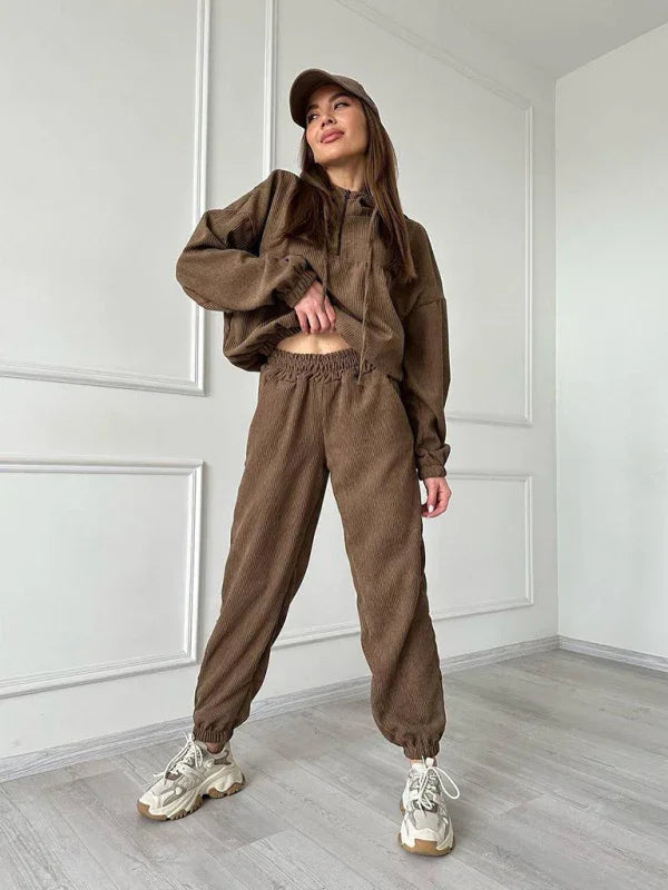 Ava New long sleeve zipper women's Two Pieces Sets
