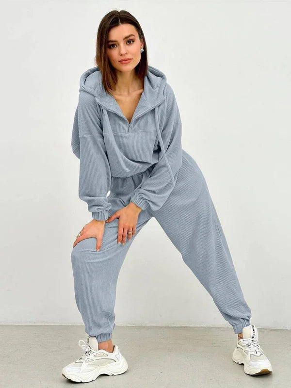 Ava New long sleeve zipper women's Two Pieces Sets
