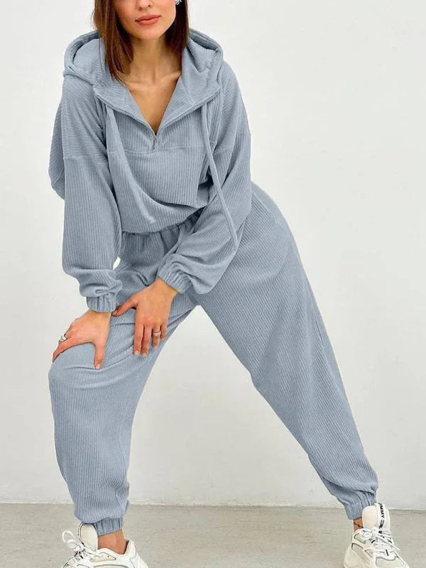 Ava New long sleeve zipper women's Two Pieces Sets