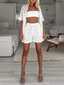 Emma New casual white lace hollow Two Pieces Sets