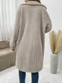 Ivory Collared Neck Drop Shoulder Buttoned Coat - Vestir en Moda