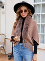Jessica Open Front Fringe Hem Fashion Poncho - Vestir en Moda