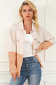 Jimena Contrast Button Down Collared Pocketed Jacket - Vestir en Moda
