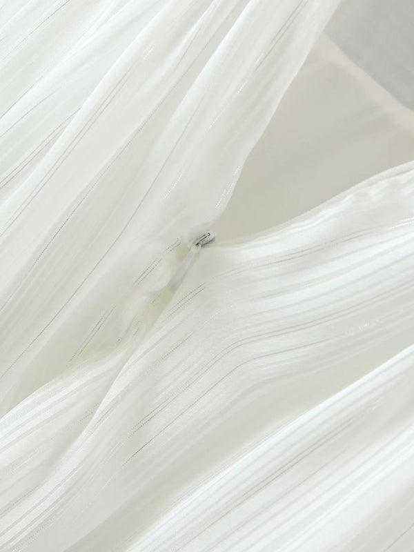 Julia Three Layer Colorful Silk Chiffon Pleated Dress with Tie - Vestir en Moda