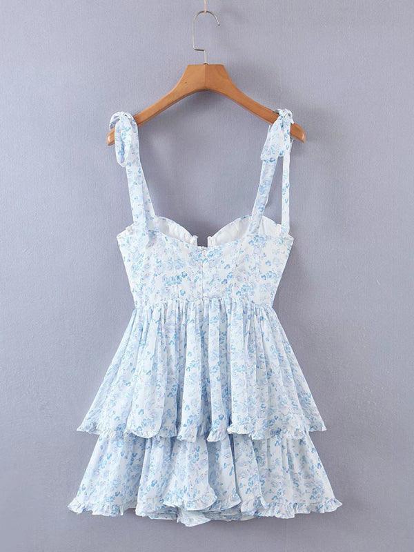 Julia Three Layer Colorful Silk Chiffon Pleated Dress with Tie - Vestir en Moda