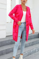 June Thermal Pocketed Printed Long Sleeve Cardigan with Pockets - Vestir en Moda
