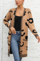 June Thermal Pocketed Printed Long Sleeve Cardigan with Pockets - Vestir en Moda