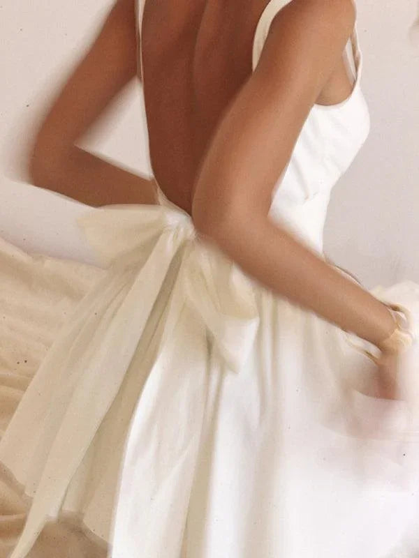 Kaitlyn Sexy Backless Strappy Bow Evening Dress - Vestir en Moda
