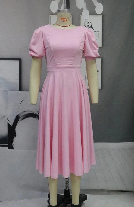 Kensley Fashion Solid Color Slim Fit Sexy Big Swing Dress - Vestir en Moda