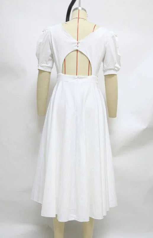 Kensley Fashion Solid Color Slim Fit Sexy Big Swing Dress - Vestir en Moda