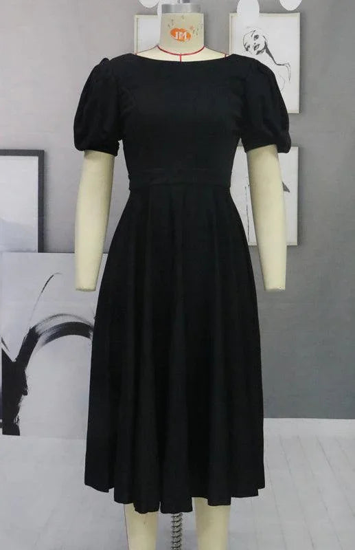 Kensley Fashion Solid Color Slim Fit Sexy Big Swing Dress - Vestir en Moda
