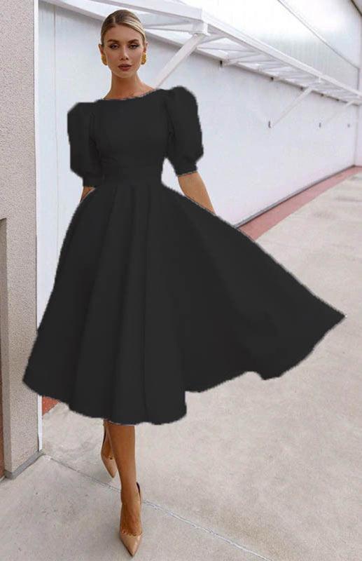 Kensley Fashion Solid Color Slim Fit Sexy Big Swing Dress - Vestir en Moda