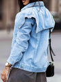 Kenzie Collared Neck Button Down Jean Jacket - Vestir en Moda