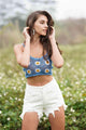 Leah Floral Crochet Cropped Cami Tank Tops - Vestir en Moda