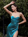 Lennox Sexy Sleeveless Strap Chest Pleated Gown Dress - Vestir en Moda