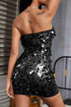 Leyla Sequin Slightly Stretchy Elegant Strapless Mini Dress - Vestir en Moda