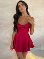 Margo New Suspender Satin Backless Strappy A Hem Dress - Vestir en Moda