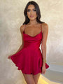 Margo New Suspender Satin Backless Strappy A Hem Dress - Vestir en Moda