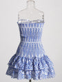Maria Arrival Strapless Slim Ruffle Hem Embroidered Short Dress - Vestir en Moda