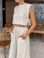 Maria Holiday Linen Set Outfits 2 Two Piece Matching - Vestir en Moda