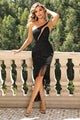 Mariah Fringed Asymmetrical Hem One-Shoulder Elegant Dress - Vestir en Moda