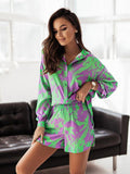 Marie Women's Bright Printed Long Sleeve Two pieces Sets - Vestir en Moda
