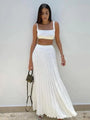 Martina Elegant Sleeveless Pleated Two pieces Set - Vestir en Moda